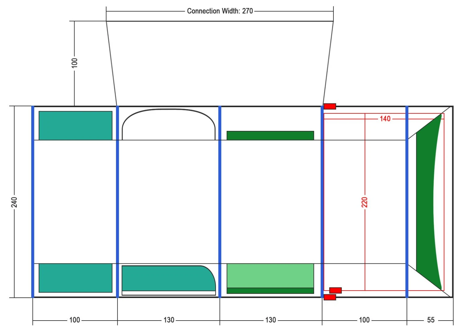 Coleman Journeymaster Deluxe Air L Driveaway Awning. - Image 3