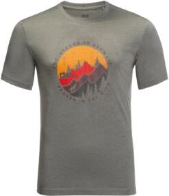 Jack Wolfskin Hiking Short Sleeve Tee Mens Gecko Green